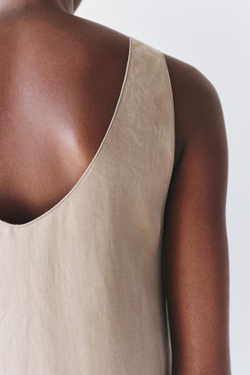 ZARA СТРУЯЩИЙСЯ ТОП — ZW COLLECTION, ОХРА