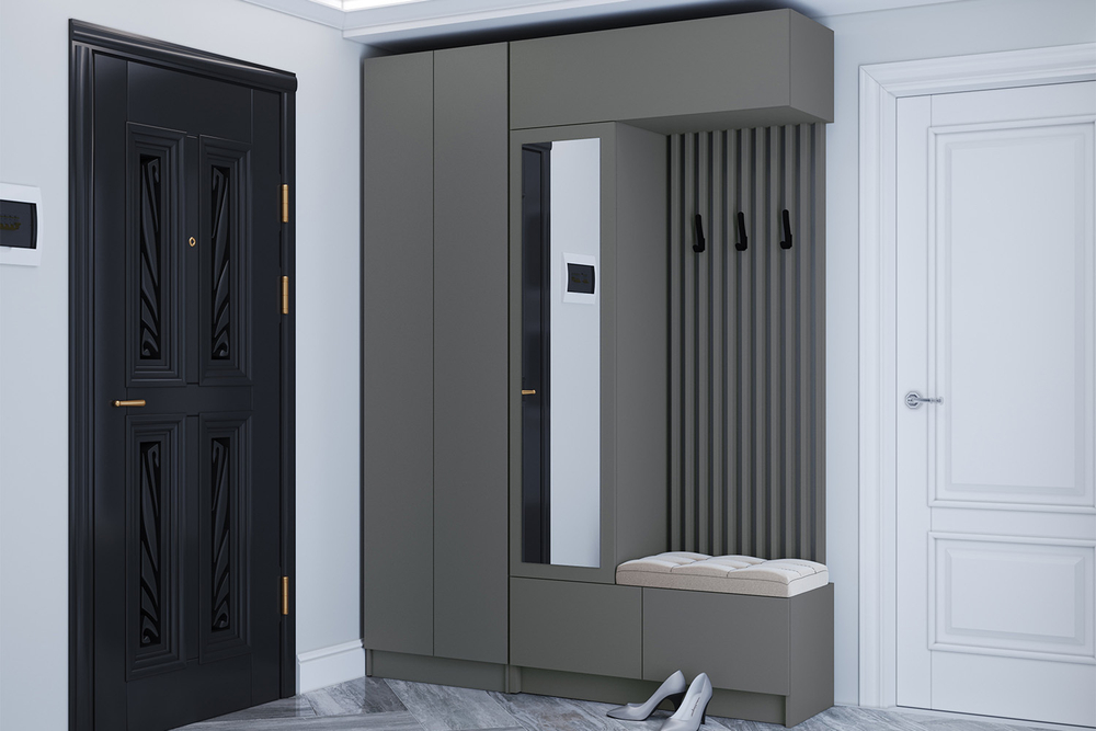 Шкаф для одежды Руэлла, Графит серый