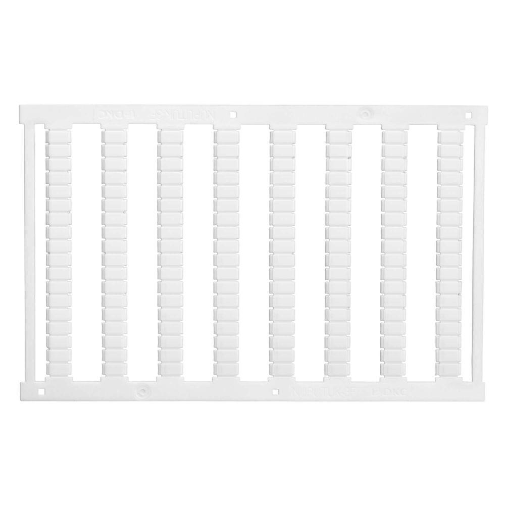 Маркировка для клемм, ширина 3 мм, узкая, для клемм Push-in, белая, без надписей , 1 шт. = карта из 144 маркеров