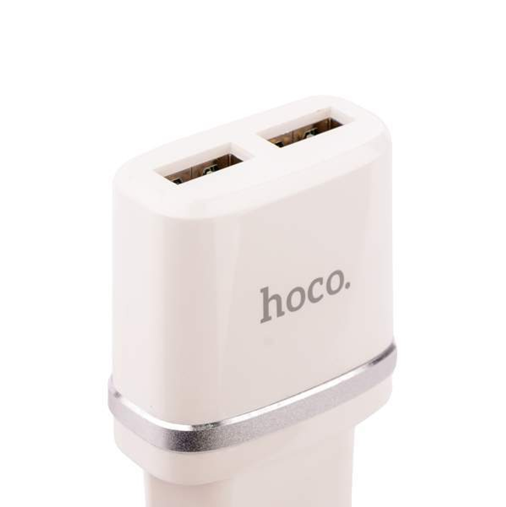 Адаптер питания Hoco C12 Smart dual USB charger Apple&amp;Android (2USB: 5V max 2.4A) Белый