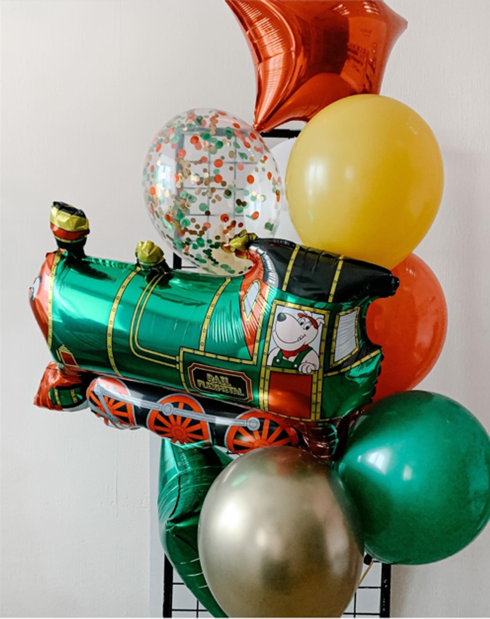 F Шар фигура Поезд (зеленый) 33"/83 см (БГ-35)  Изображение4