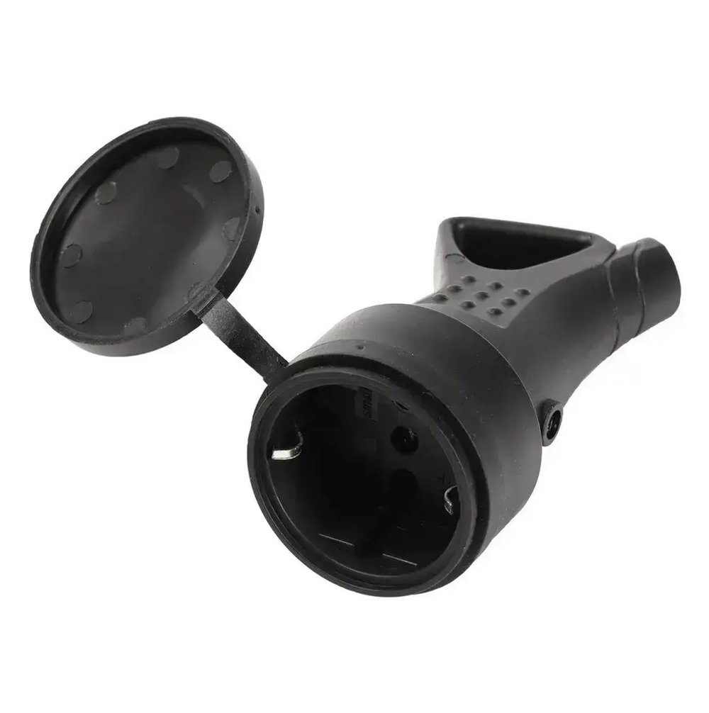 Розетка Smartbuy, переносная с кольцом и защитной крышкой каучуковая 230В, 2P+PE, 16A (SBE-16-S08-R)