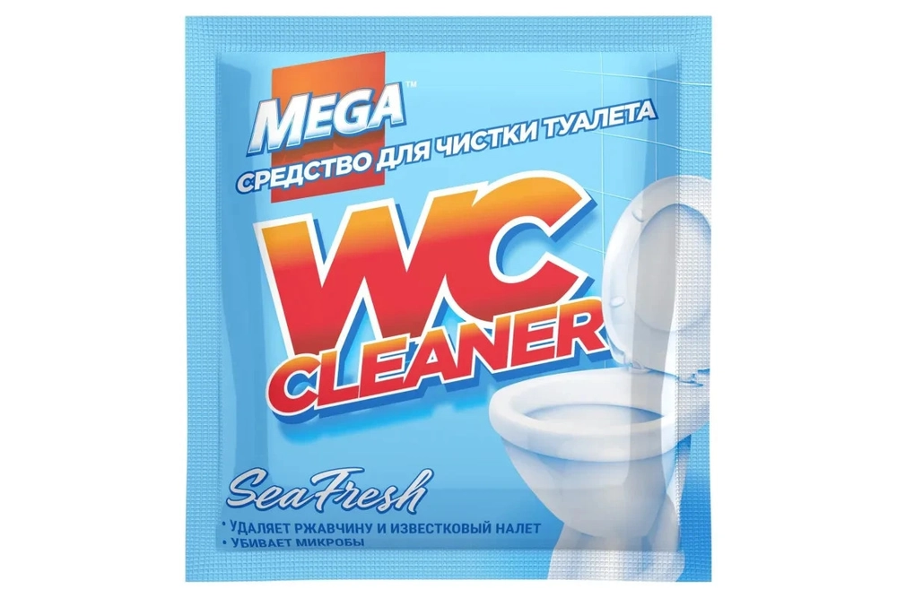 WC Cleaner Sea Fresh порошок для чистки туалета с антимикробным эффектом MEGA, 130 г.