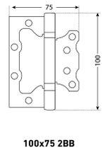 Петля  БЕЗ ВРЕЗКИ  АЛЛЮР  накл. 2BB АВ  бронза (цена за 2шт) 100*75  2 подш. БЛИСТЕР /1042