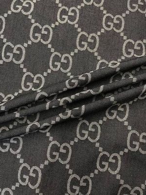 Джинса (деним) хлопковая Gucci синяя с дизайнерским лого