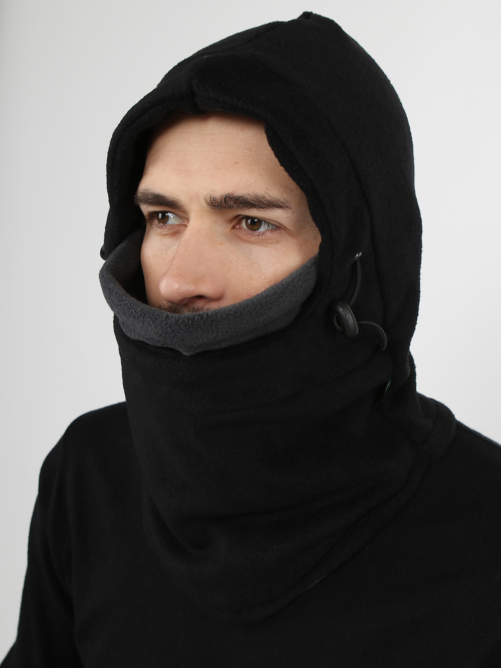 Шлем Балаклава флисовый Prival черный с серым