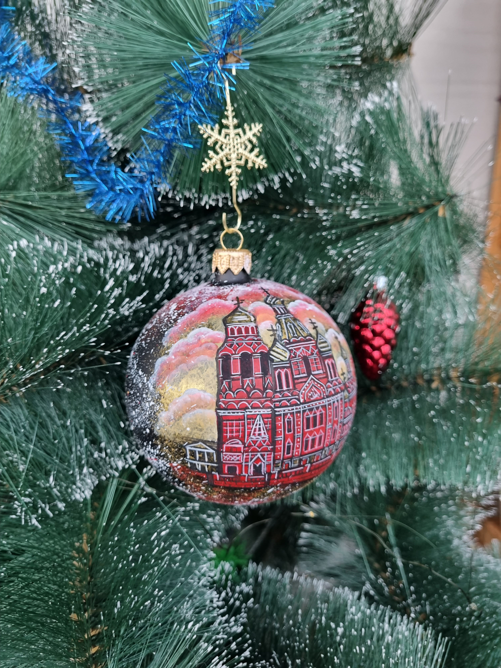 Шар стеклянный "Спас на Крови",  ручная роспись