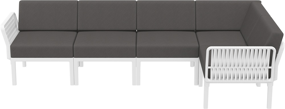 Комплект пластиковой мебели Siesta Contract Portofino Lounge Corner, белый, темно-серый