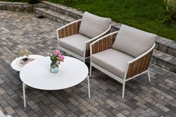 "Тоскана" лаунж-зона из искусственного ротанга, цвет соломенный