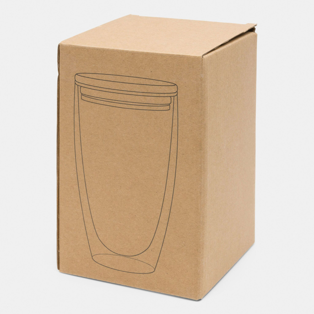 Стакан с двойными стенками BAMBOO ART L, термостойкий, объем ок. 450 ml