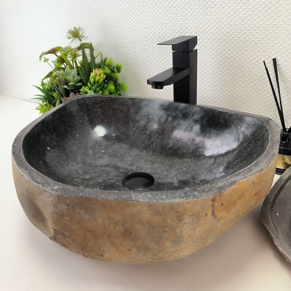 Раковина из речного камня RS-63427 (51*40*16) 0123