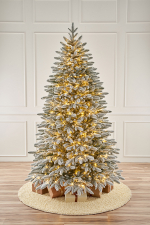 Ель искусственная заснеженная с лампочками Самарская