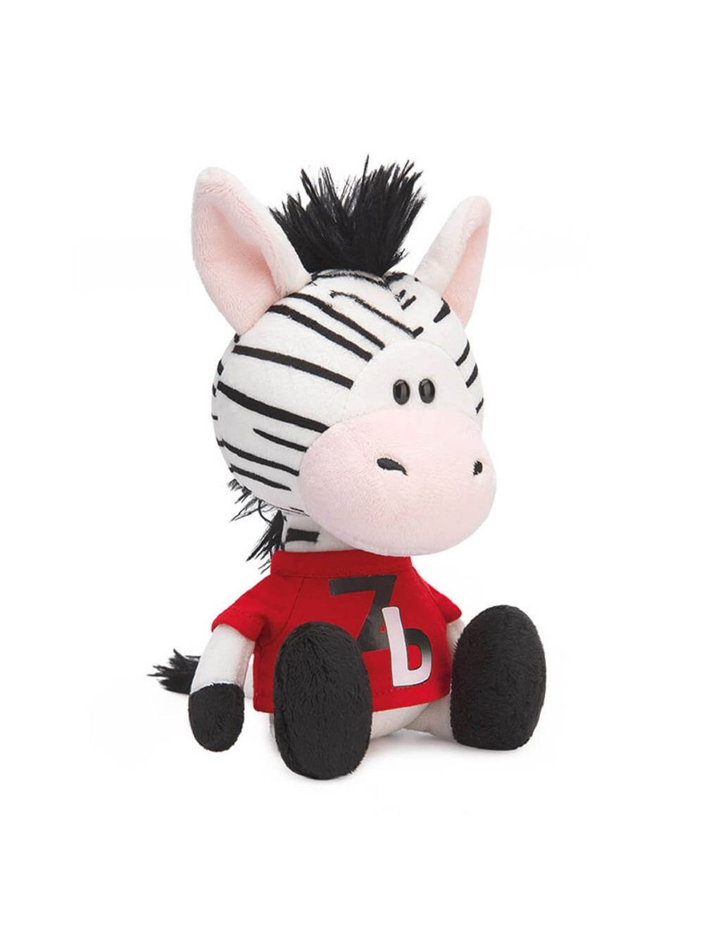 Мягкая игрушка Зебрёнок Зиба в красной футболке (15 см) в коробке