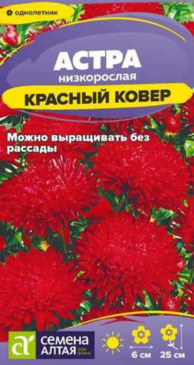 Астра Красный ковер низкорослая 0,1г Семена Алтая