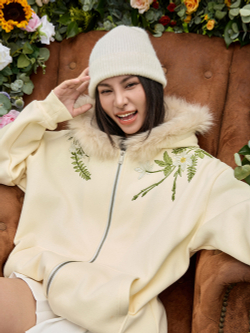 Худи HARSHandCRUEL "Flowers" Fur Hoodie