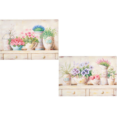 Панно "Полка с цветами" в ассортименте 35,5x3х51см