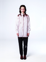 Рубашка "Калина" с окрашиванием. Бело-красная