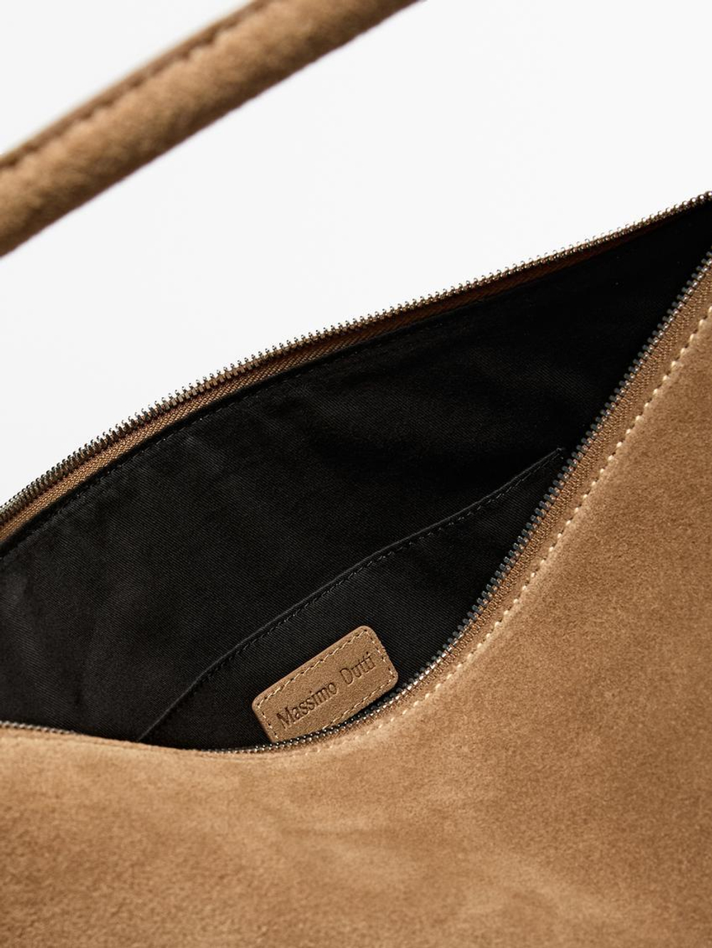 Massimo Dutti Замшевая сумка, песочный