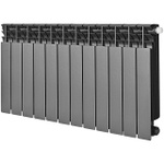 Радиатор биметаллический STOUT TITAN VENTIL 500 - 12 секций (подключение нижнее правое, цвет графит RAL 7024)