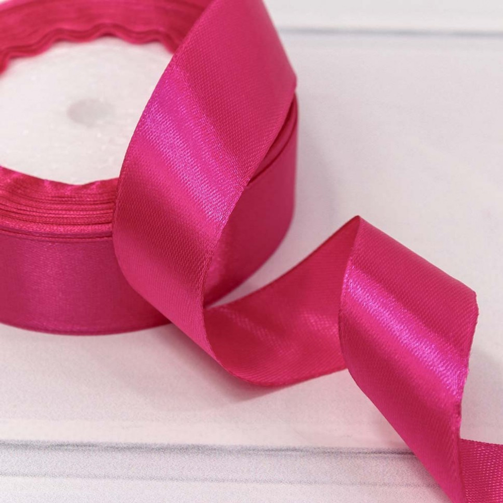 Лента Атласная 2,5см х 28м Сатин (Малиновый)