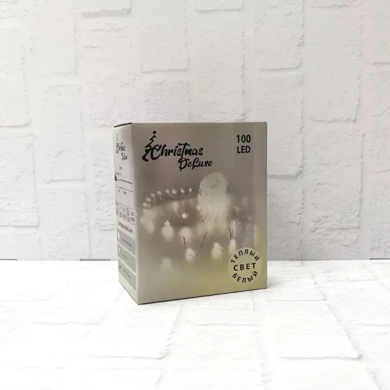 Гирлянда Капли 150 теплых белых макро ламп, 1500 см., 8 режимов, Christmas DeLuxe (87633)
