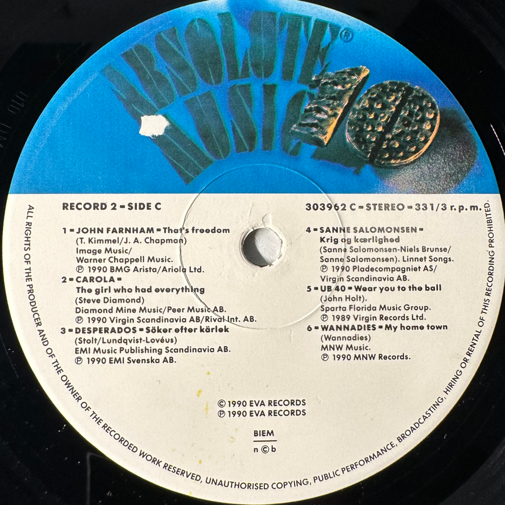 Absolute Music 10 2LP (Скандинавия 1990г.)