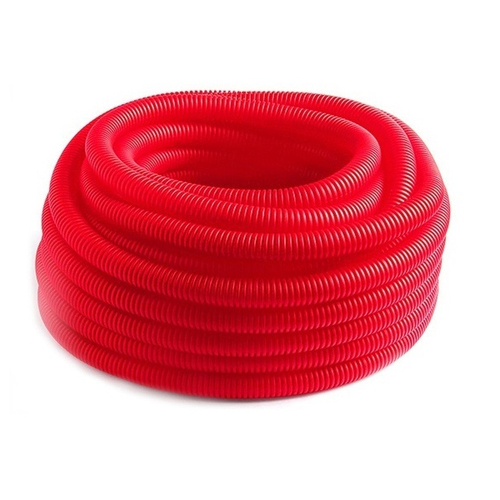 Гофра защитная 25/21 для труб PEX и PERT диам 16,20 КРАСНАЯ (50 м) VRT