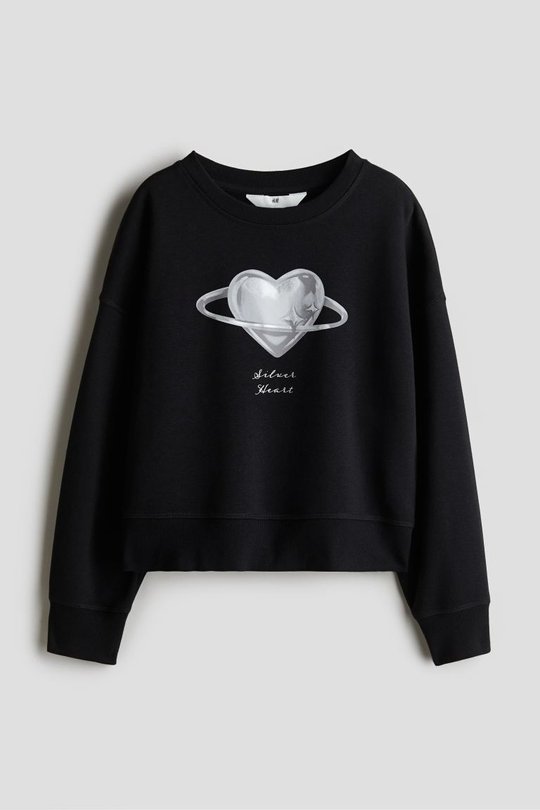 H&M Толстовка с контрастными деталями, черный