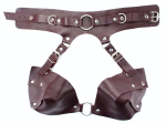 Бордовая сбруя из ошейника с лифом Maroon Harness (Размер: S-M-L) (Цвет: бордовый)