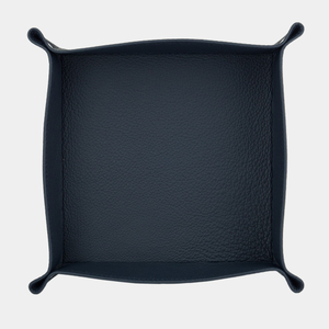 Лоток для мелочей из натуральной кожи теленка, синего цвета