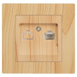 Розетка Intro Accent 6-303-11 информационная RJ45, IP20, СУ, сосна | Intro