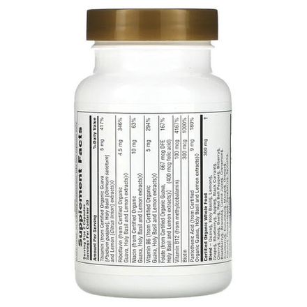 NaturesPlus, Source of Life Garden, сертифицированный органический комплекс витаминов группы B, 60 растительных капсул