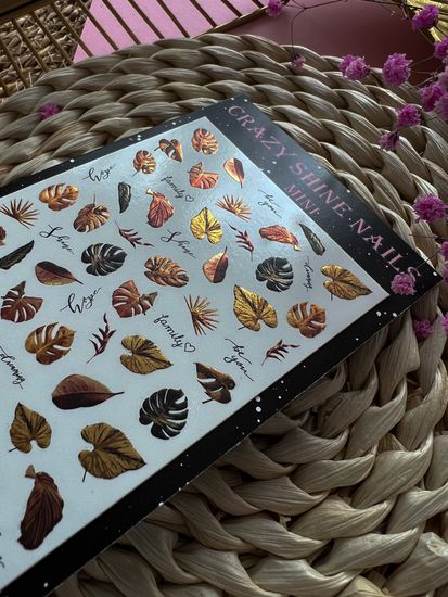Слайдер-дизайн Crazy Shine Nails mini foil: LEAVES