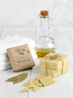 Алеппское мыло ручной работы, 85% оливкового масла Extra Virgine, 15% масла Лавра