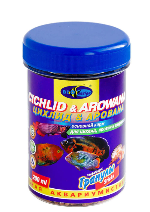 Корм для рыб "Биодизайн" Цихлид&amp;Арована Стикс, плав.палочки д/цихлид, 200мл/56гр