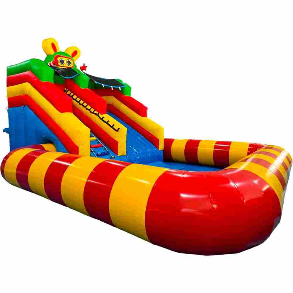 Надувная водная горка с бассейном «Аквамонстро мини» 4*4*4 м