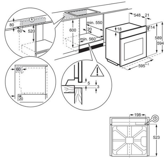 Электрический духовой шкаф Electrolux OED3H50V белый