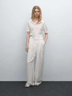 Massimo Dutti Свитер из смесового льна, белый