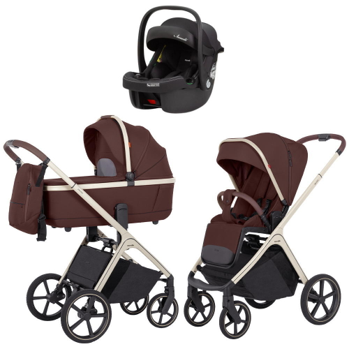 Коляска Carrello Vector CRL-6550 Ammonite AY329 Pro Absolute Black 3 в 1 Sienna Beige