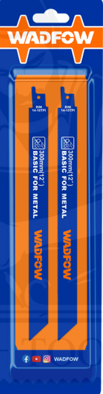 Пильные полотна по металлу для сабельной пилы WADFOW WJT1225VF 300 мм 2 шт