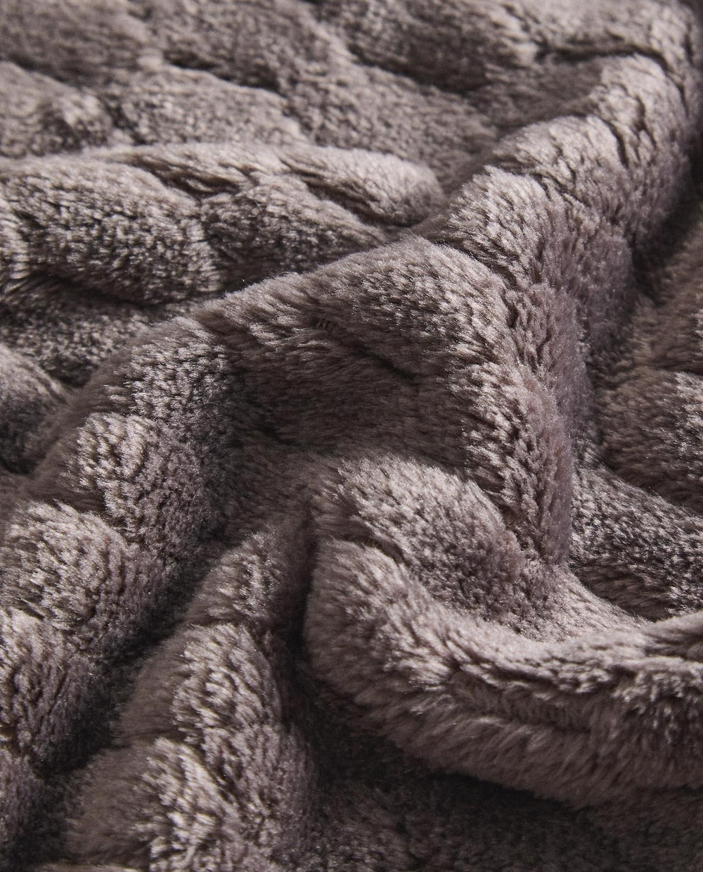 Zara Home - Флисовый плед с ромбами, серый, 160x240 см