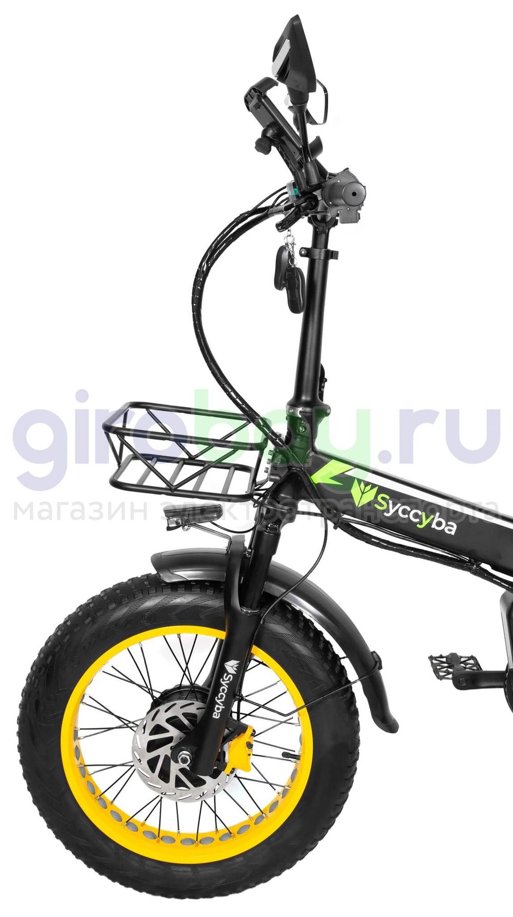 Электровелосипед Syccyba F10 Pro Dual 48V/20Ah (полный привод) - Желтый обод фото №10