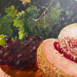 Карлсен Карл. Натюрморт с дыней. Холст, масло. Дания. 1888 г.