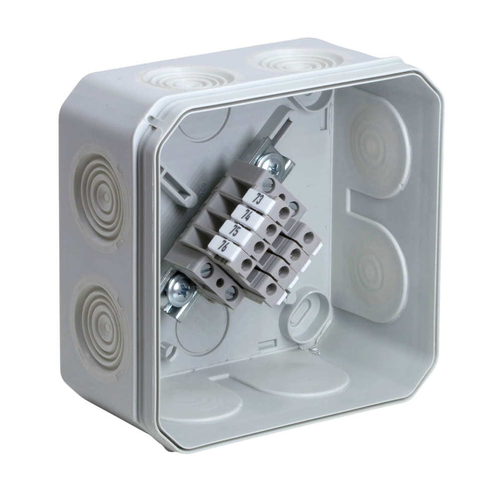 Мини-клемма проходная, винтовой зажим, 2 точки подключения, 2.5 кв.мм, серая