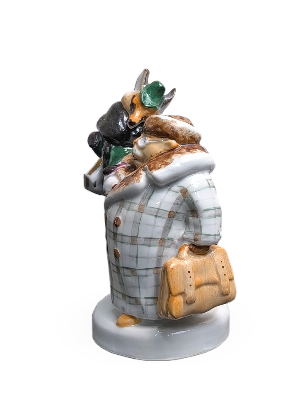 Фарфоровая статуэтка "Лиса и бобер" ЛФЗ