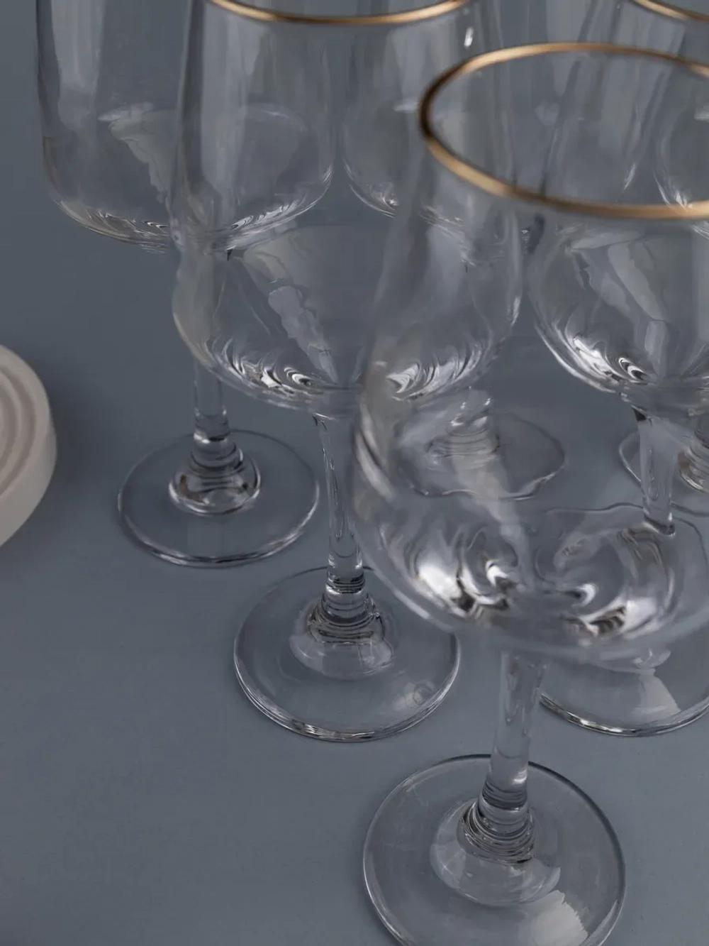 Набор бокалов для вина, 450 мл, 6 шт. с золотой каймой