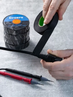 Изолента автомобильная тканевая ХБ для проводов черная, 19мм х 25м, набор 3 шт