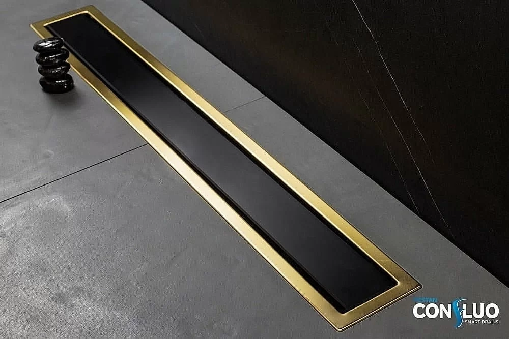 Душевой трап Pestan Confluo Premium Line Black Glass Gold 650
