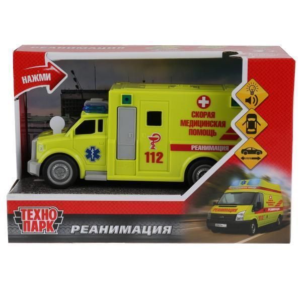 Машина инерционная реанимация 19,5 см со звуком и светом в открытой коробке