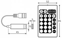 Контроллер-регулятор цвета RGB с пультом ДУ Gauss  BT610